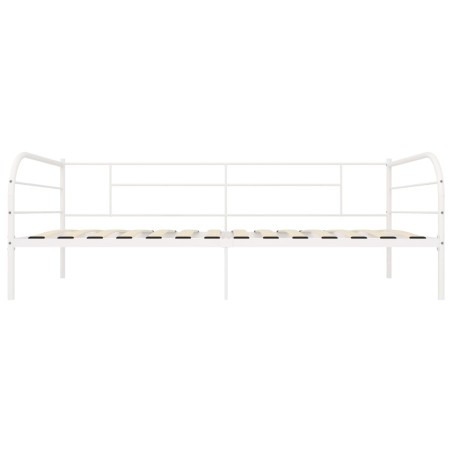 Cadre de lit de jour sans matelas blanc métal 90x200 cm