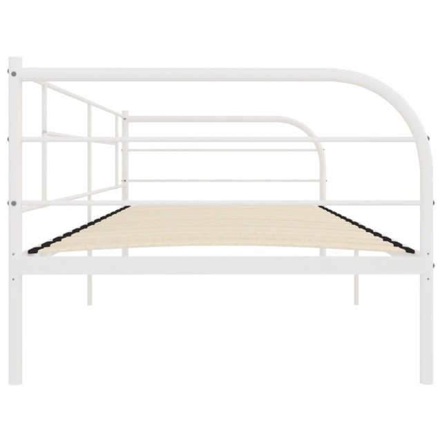 Cadre de lit de jour sans matelas blanc métal 90x200 cm