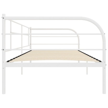 Cadre de lit de jour sans matelas blanc métal 90x200 cm
