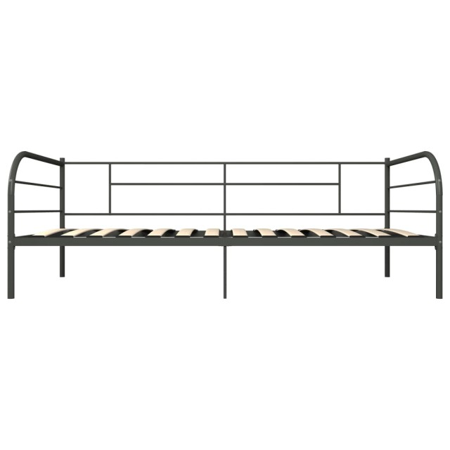 Cadre de lit de repos sans matelas gris métal 90x200 cm