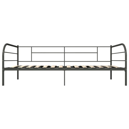 Cadre de lit de repos sans matelas gris métal 90x200 cm