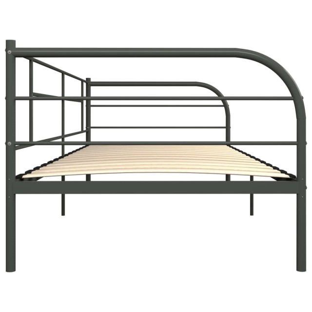 Cadre de lit de repos sans matelas gris métal 90x200 cm