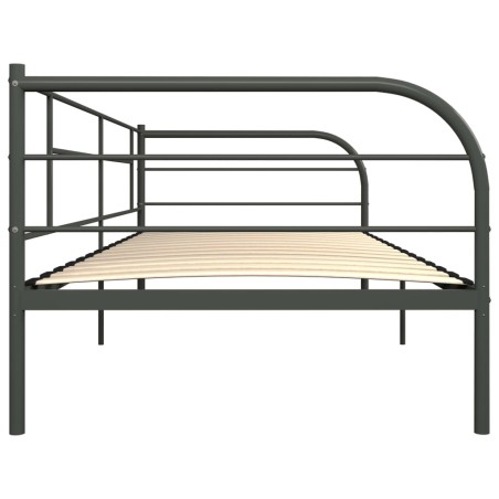 Cadre de lit de repos sans matelas gris métal 90x200 cm
