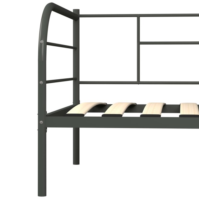 Cadre de lit de repos sans matelas gris métal 90x200 cm