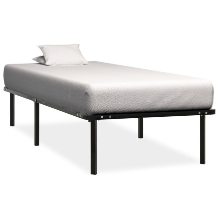 Cadre de lit sans matelas noir métal 90x200 cm