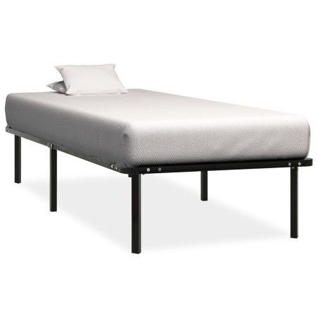 Cadre de lit sans matelas noir métal 90x200 cm