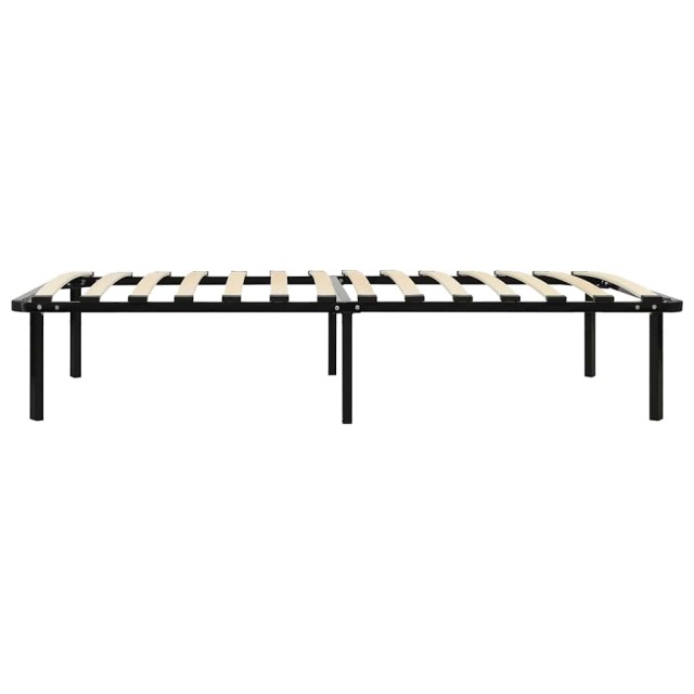 Cadre de lit sans matelas noir métal 90x200 cm