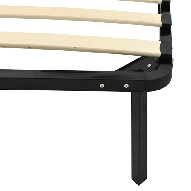 Cadre de lit sans matelas noir métal 90x200 cm
