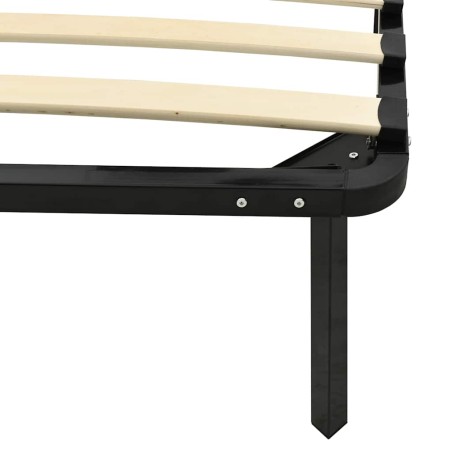 Cadre de lit sans matelas noir métal 90x200 cm