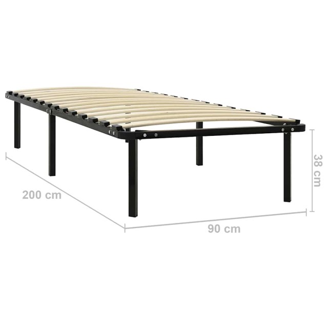 Cadre de lit sans matelas noir métal 90x200 cm