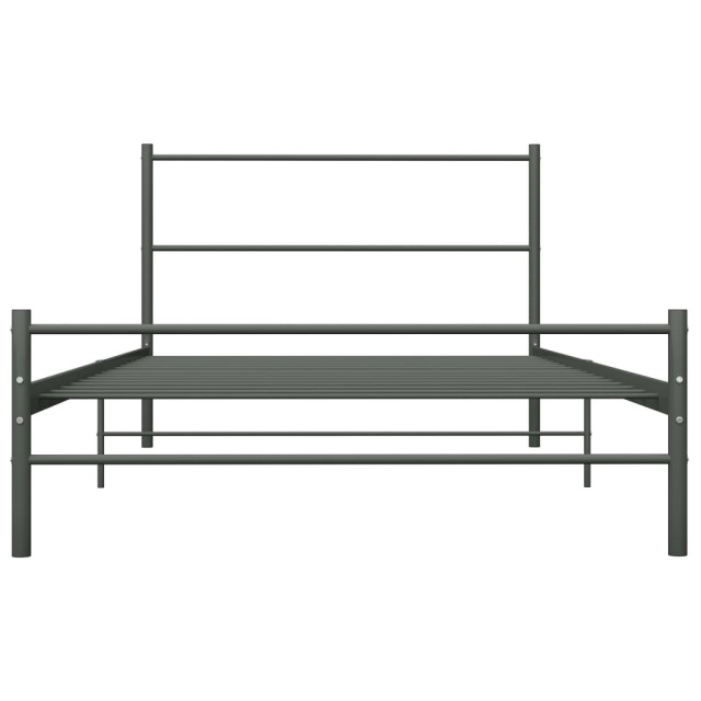Cadre de lit sans matelas gris métal 100x200 cm