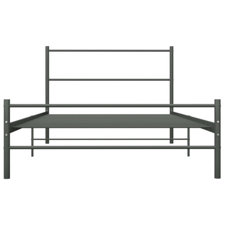 Cadre de lit sans matelas gris métal 100x200 cm