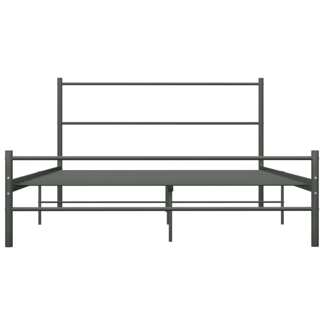 Cadre de lit sans matelas gris métal 120x200 cm