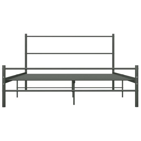 Cadre de lit sans matelas gris métal 120x200 cm