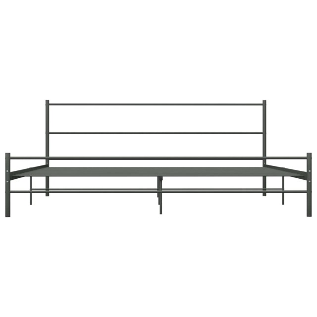 Cadre de lit sans matelas gris métal 200x200 cm