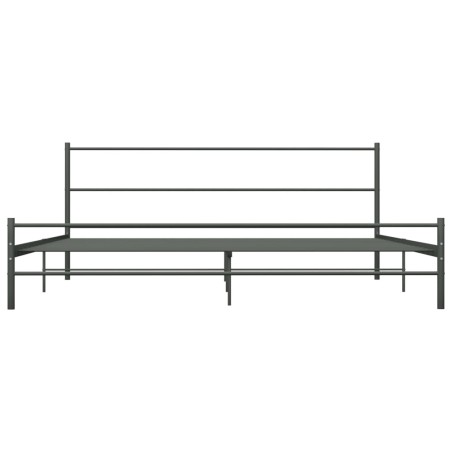 Cadre de lit sans matelas gris métal 200x200 cm