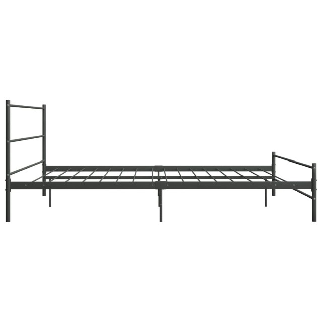Cadre de lit sans matelas gris métal 200x200 cm