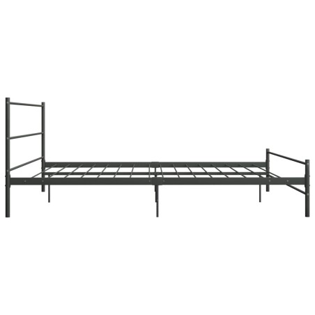 Cadre de lit sans matelas gris métal 200x200 cm