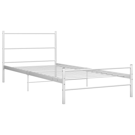 Cadre de lit sans matelas blanc métal 90x200 cm 2