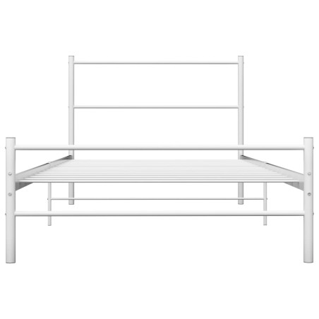 Cadre de lit sans matelas blanc métal 90x200 cm
