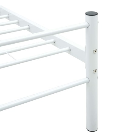 Cadre de lit sans matelas blanc métal 90x200 cm