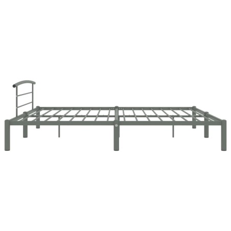 Cadre de lit sans matelas gris métal 200x200 cm