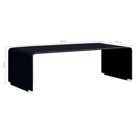 Table basse Noir 98 x 45 x 31 cm Verre trempé