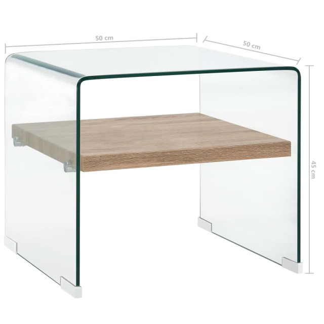 Table basse Clair 50x50x45 cm Verre trempé