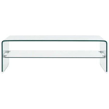 Table basse Clair 98x45x31 cm Verre trempé