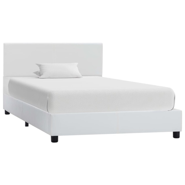 Cadre de lit sans matelas blanc similicuir 90x200 cm