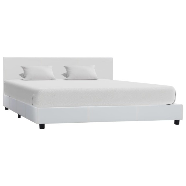 Cadre de lit sans matelas blanc similicuir 140x200 cm
