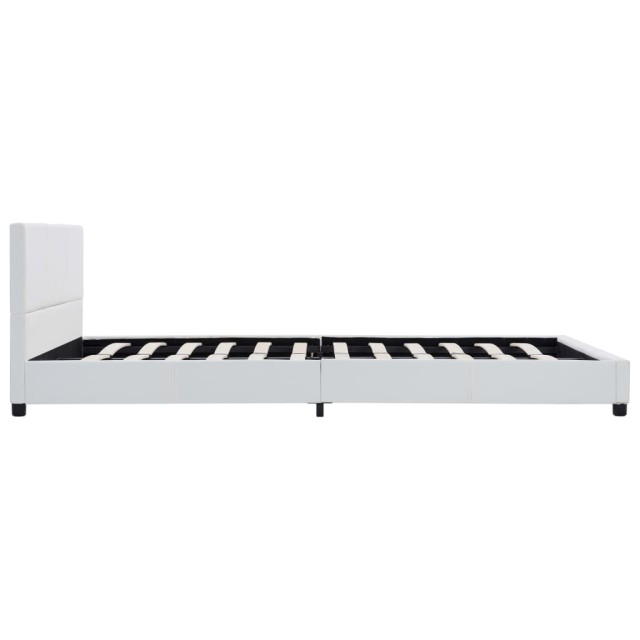 Cadre de lit sans matelas blanc similicuir 140x200 cm