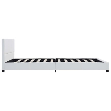 Cadre de lit sans matelas blanc similicuir 140x200 cm