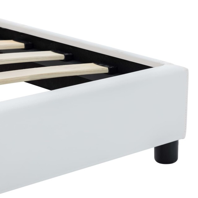 Cadre de lit sans matelas blanc similicuir 140x200 cm