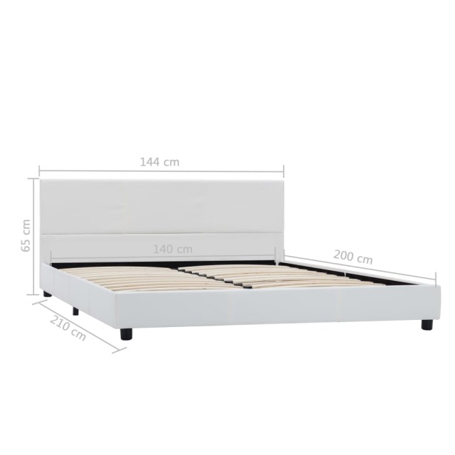 Cadre de lit sans matelas blanc similicuir 140x200 cm