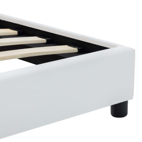 Cadre de lit sans matelas blanc similicuir 160x200 cm