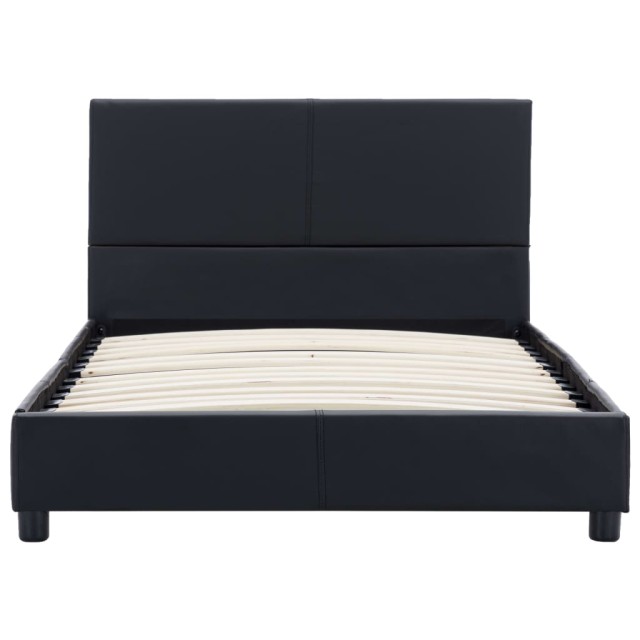Cadre de lit sans matelas noir similicuir 90x200 cm