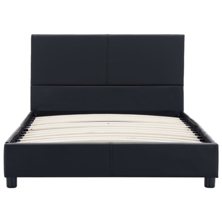 Cadre de lit sans matelas noir similicuir 90x200 cm