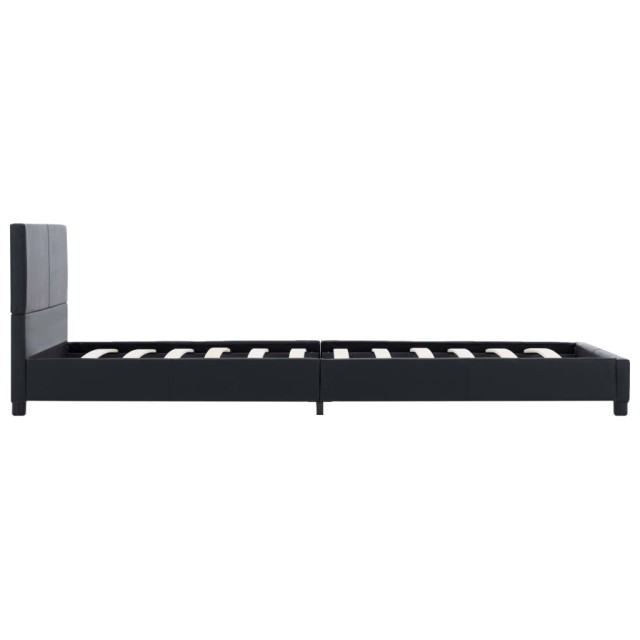 Cadre de lit sans matelas noir similicuir 90x200 cm