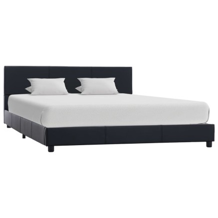Cadre de lit sans matelas noir similicuir 120x200 cm