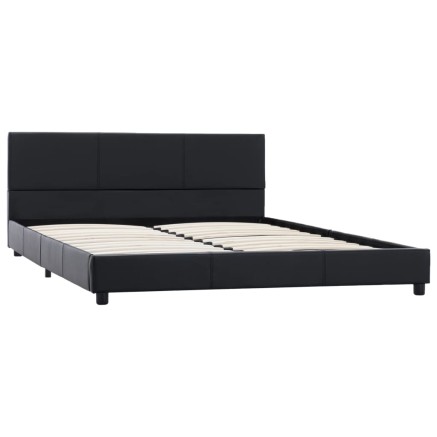 Cadre de lit sans matelas noir similicuir 120x200 cm 2