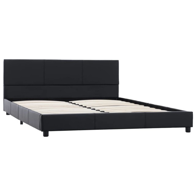 Cadre de lit sans matelas noir similicuir 120x200 cm