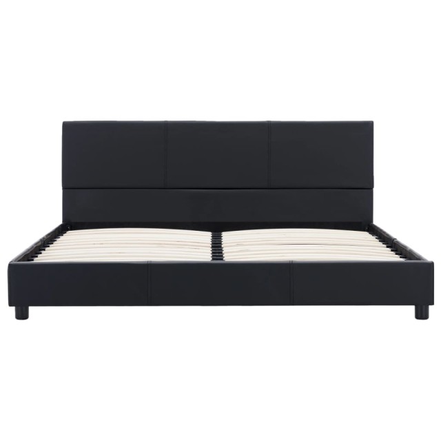Cadre de lit sans matelas noir similicuir 120x200 cm