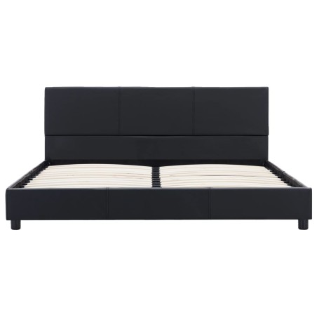 Cadre de lit sans matelas noir similicuir 120x200 cm