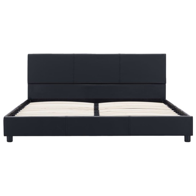 Cadre de lit sans matelas noir similicuir 140x200 cm