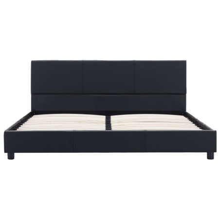 Cadre de lit sans matelas noir similicuir 140x200 cm