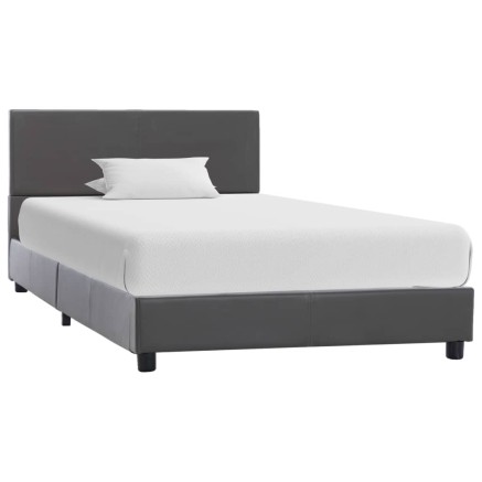 Cadre de lit sans matelas gris similicuir 90x200 cm