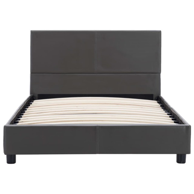 Cadre de lit sans matelas gris similicuir 90x200 cm