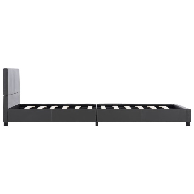 Cadre de lit sans matelas gris similicuir 90x200 cm
