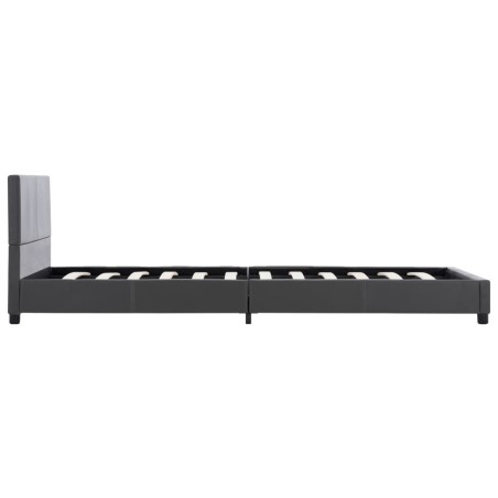 Cadre de lit sans matelas gris similicuir 90x200 cm